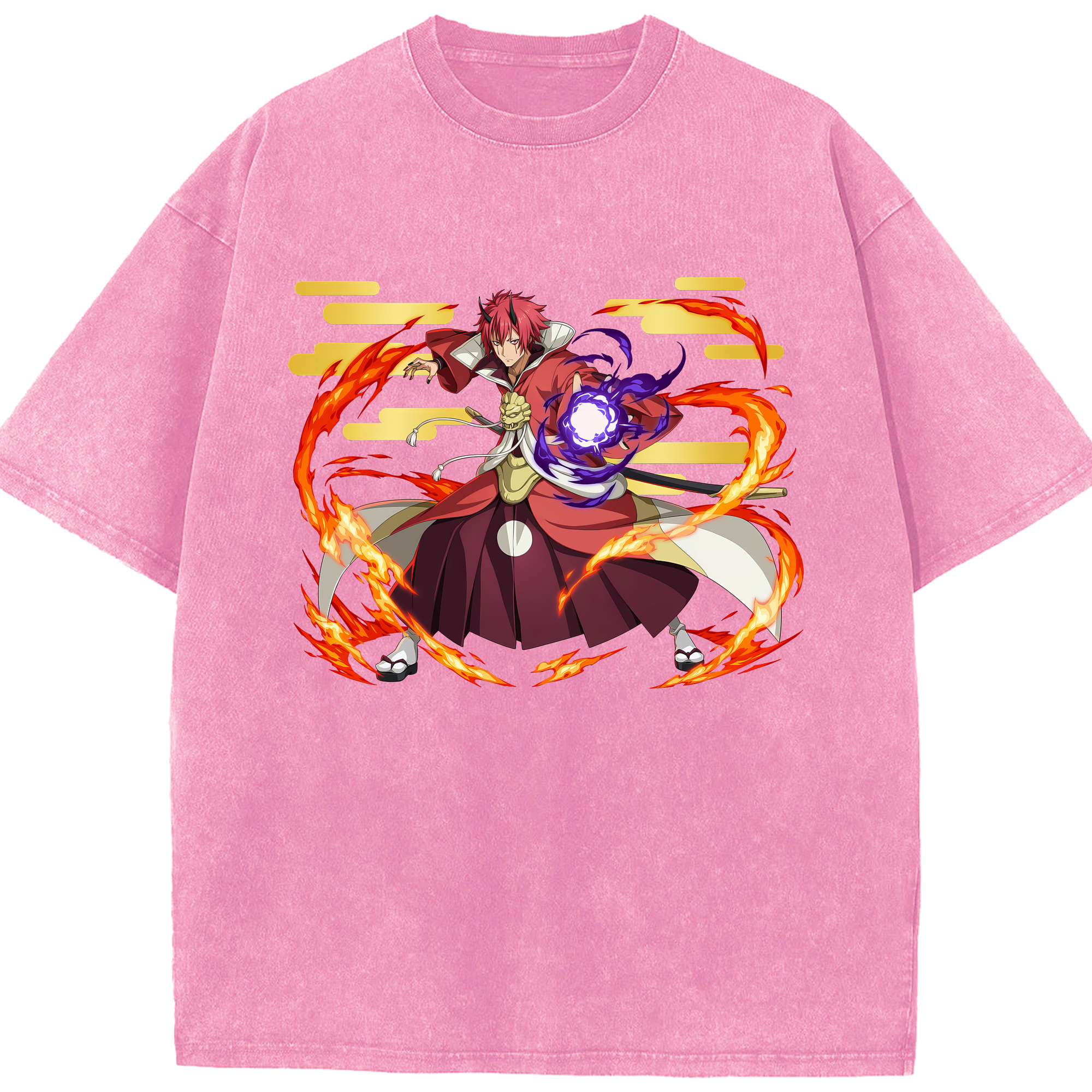 （画像用） 転スラ Regarding Reincarnated to Slime 綿100% ヴィンテージ風 半袖Tシャツ（フロントプリント）